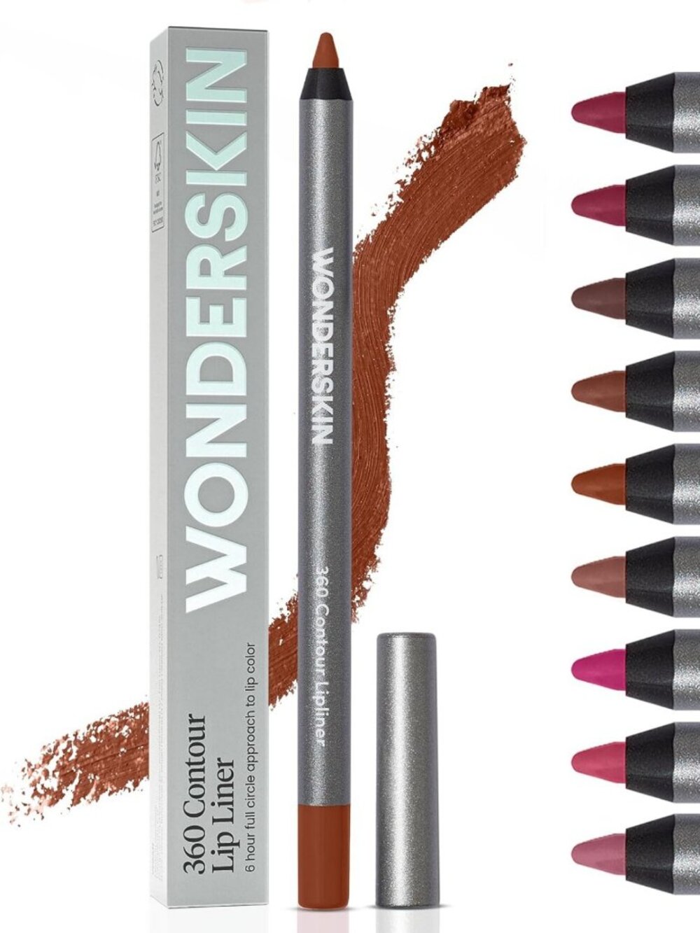Longwear Waterproof Lip Liner Pencil - Smooth Gliding Nutmeg Contour for All-Day